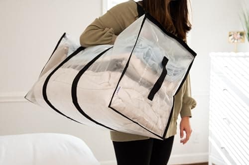 ClearSpace Heavy Duty Moving Bags or Storage Bins with Lids, Clear, 8 Pack — view 5
