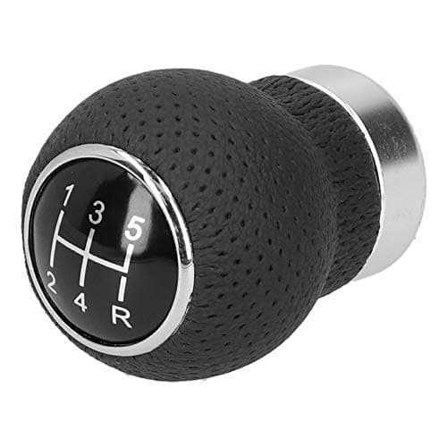 Fawfose 5 Speed Gear Shift Knob Genuine Leather Universal Fit with 3