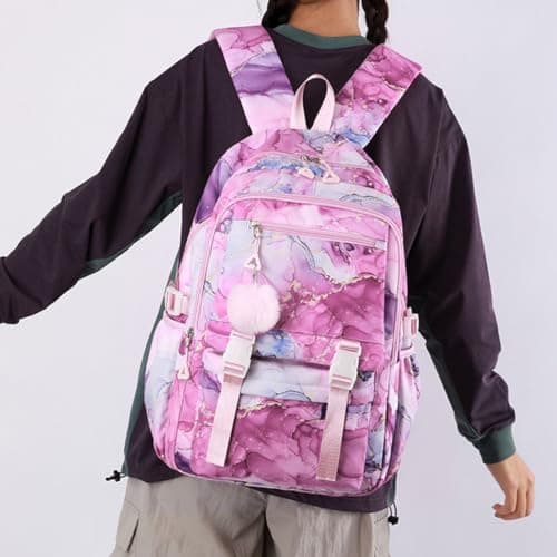 Black Backpack Girls Plaid School Rucksack with Plush Lightweight School Bag with Zip Side Pocket Cute Travel Rucksack Aesthetic Backpack Large Capacity Y2k Casual Laptop Backpacks Preppy Daypack Age8 — view 4