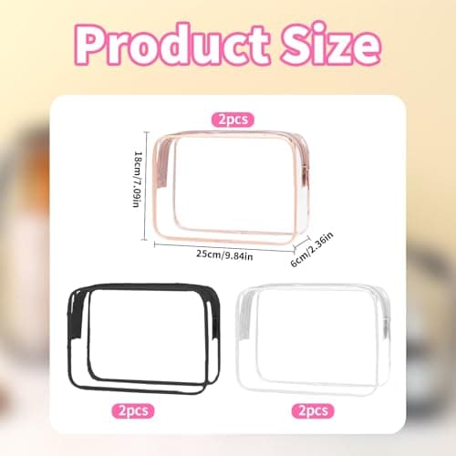 Clear Travel Cosmetic Bags with Zipper Large Waterproof Toiletry Travel Bag — view 2