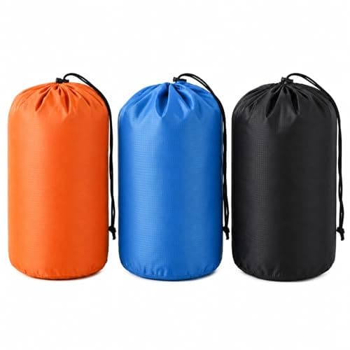 Rucksack Rain Covers, Drawstring Storage, Orange, Blue And Black, 3-Pack
