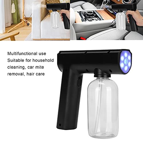 COJJ Handheld Atomizer Sprayer, USB Charge Nano Sprayer Sanitizer Gun with 300ml Capacity, Wireless Mist Disinfectant Fogger, Alcohol Spray Gun for Home School Office (Black) — view 4
