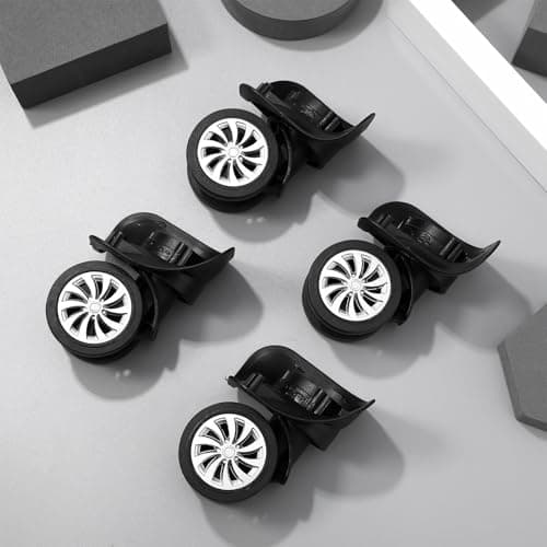 Healifty Plastic Swivel Wheels Replacement Easy to Install 4pcs Load-bearing Small Universal Repair Wheels for Suitcase Luggage Casters for DIY Luggage Box — view 4