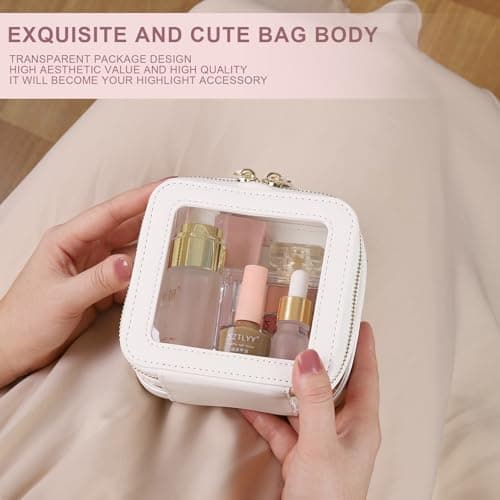 Pinkmik Small Clear Mini Makeup Bag, White, MINI-2 — view 4