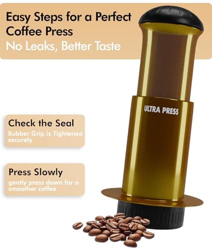 UR CHOICE French Press Coffee Maker & Insulated Tumbler Combo Set, Portable Coffee Press with 40 oz Travel Mug for Hot & Cold Drinks | Gift Set for Coffee Lovers, Home, Office & Travel (BLACK CUP) — view 3