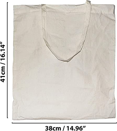 CENTRIX Natural Cotton 10 pack 15 X 16 inch reusable grocery bags, 5.5 oz cotton canvas tote, eco friendly super strong washable great choice for promotion branding and gift — view 4