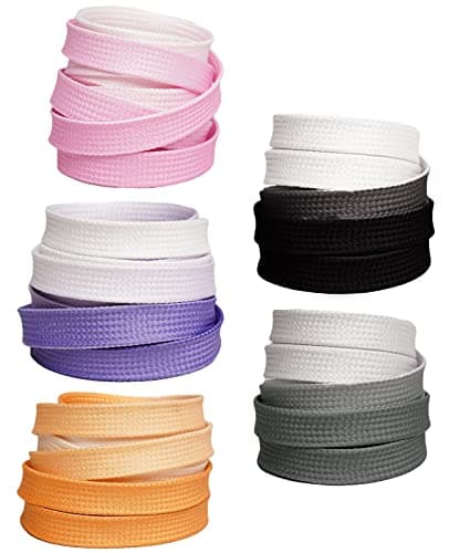 JK Home Flat Trainer Gradient Shoelace, 5 Pairs 8mm 100cm Shoe Laces