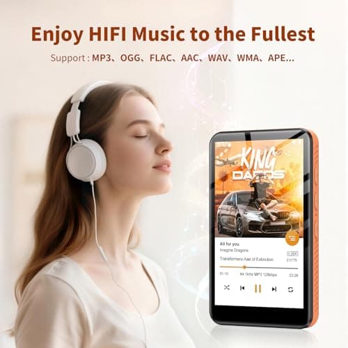 Fanvace 32GB MP3 Players with Bluetooth WiFi, Android 13 MP3 MP4 Players with 4" Touchscreen and Speaker, Spotify Music Player with Audible, Amazon Music, Play Store (Orange) (32GB-Orange) — view 2