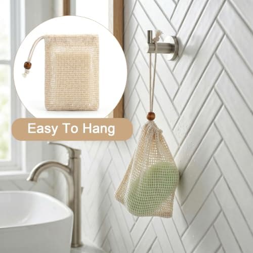 6 Pcs Soap Bag for Shower, Sisal Soap Bag — view 4