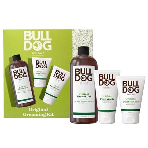 Bulldog Skincare - GiftSet for Men - Mens Grooming giftset - Original Grooming Kit - It includes Original Face Moisturiser, Face Wash and Shower Gel