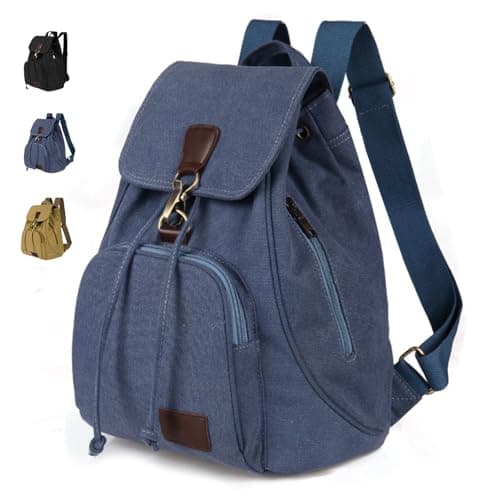 ModaZeal Small Canvas Backpack Women Men Vintage Drawstring Rucksack
