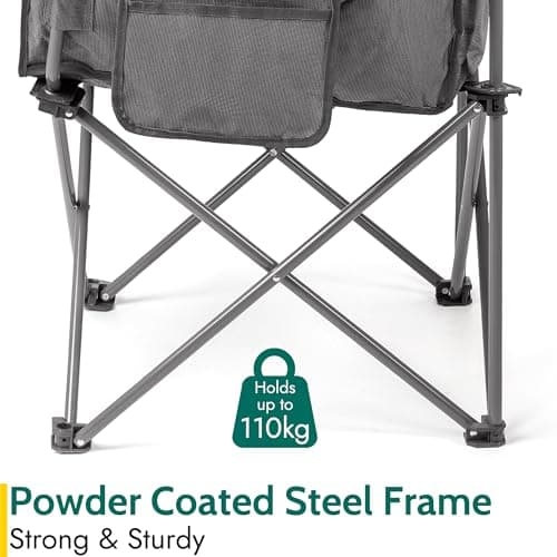 Trail XL Padded Camping Chair for Adults, Lightweight Portable Folding Outdoor Chair, All Round Wraparound Padding, Heavy Duty Steel, Luxury Duoweave Fabric, Pocket, Carry Bag (H88cm x W70cm x D53cm) — view 5