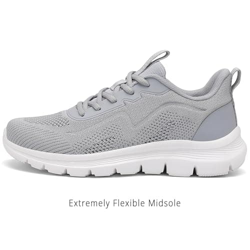 FLARUT Womens Trainers Breathable Running Walking Shoes(Grey,40) — view 4