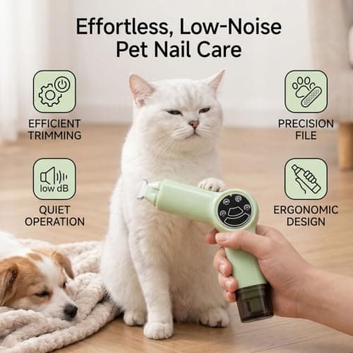 Compact Electric Cat Nail Clippers Multi Function Ergonomic Design for Easy Grooming At Home or Travel 216g (Mint Green) — view 5