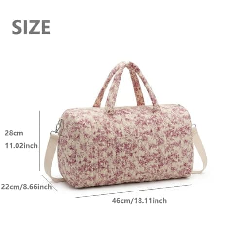 GSenhui Quilted Duffle Bag for Women Cute Baby Hospital Bag Floral Duffel Bags — view 4