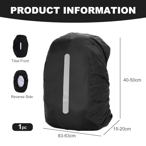 Waterproof Backpack Rain Cover, 30L-40L Reflective Rucksack Rainproof Covers, Ultralight Dustproof Abrasion Resistant Protective Cover for Outdoor Hiking Camping Hunting Traveling Cycling Climbing — view 2