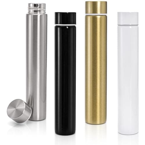 Covzoe 4 Pack Slim Stainless Steel Water Bottles Leak Proof, 280 ml