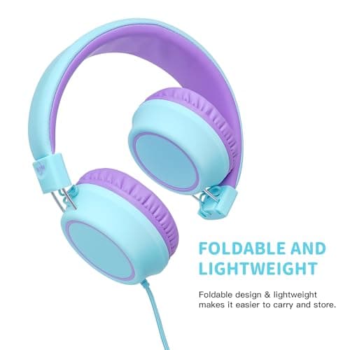 Olyre Foldable Kids Wired Headphones, Microphone Headset for Boys & Girls — view 3