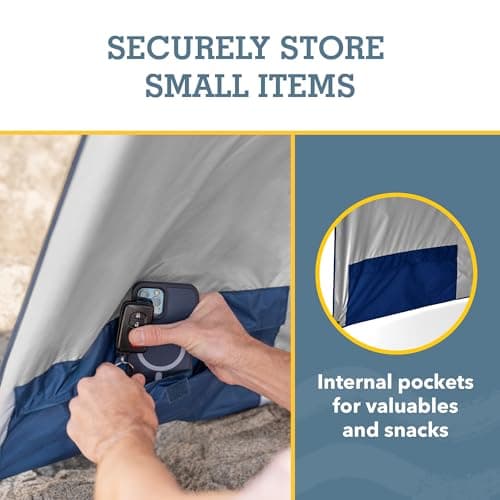 Sport-Brella Premiere Portable Sun Umbrella, Multi-purpose Garden Umbrella, Easy Folding Setup, 243 cm, 1 Piece, Perfect for Outdoor Activities, Beach, and Garden Use, UV Protection-Blue — view 5