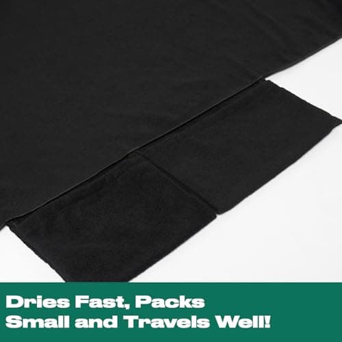 Brentfords Sun Lounger Towels with Pockets, Large Beach Towel in a Bag Sun Lounger Holiday Accessories Swimming Poolside Summer Essentials Sunbed Towel, Black - 215cm x 75cm — view 6
