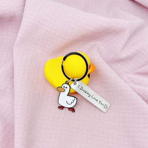 I Ducking Love You Keyring,Cute Duck Gift for Couples,Metal Duck Keyring for Valentine's Day Birthday Christmas Anniversary,I Love You Gift for Boyfriend Girlfriend Him Her — view 4