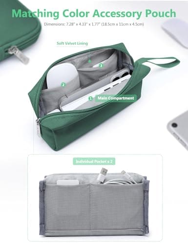 HYZUO 13 Inch Laptop Case Sleeve Bag Set for MacBook Air M5, Jungle Green — view 5