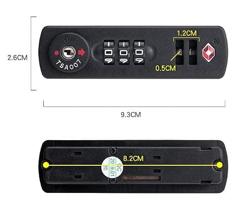 1PC Combination Lock,TSA007 Luggage Travel Lock & 3 Digit(Set Many Different Combinations) for Bag Case, Cloth/PC Box, Suitcase - Black — view 6