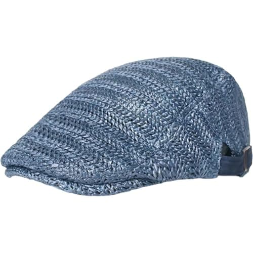 Vobumix Straw Newsboy Cap Vintage Painter Hat Travel Flat Cap for Summer Holiday Vacation Beach Sun Protection Accessories