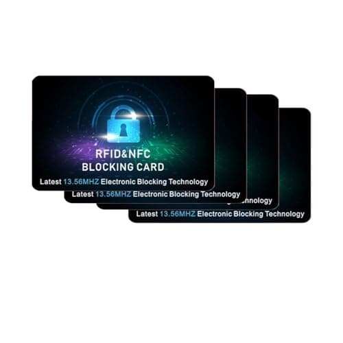Verazquy 4 Pcs RFID Blocking Card Anti-Theft Debit Credit Card Protector, NFC Blocker for Wallets Stops Contactless Skimming Ultra-Thin Card Blocker No Batteries Required for Contactless Cards