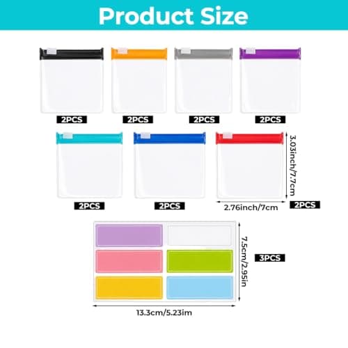 Hpmjz 14 Pcs Pill Pouch Bag Set Medicine Bag for Travelling with Slide Lock — view 2