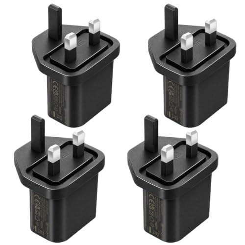 UKCA Certified USB Portable Charger, 4 Pack 5V 1A Phone Charger, USB Wall Plug for Tablets, Bluetooth Speakers, Smart Watches, MP3 Players, Headphones, etc (Black)