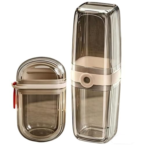 Travel Organizer Set with Toothbrush - Travel Cup and Soap Dish | Camping Hygiene Kit | Portable Personal Care Set for Travelers, Hiking, Outdoor Activities, Compact, Lightweight, Leak Proof