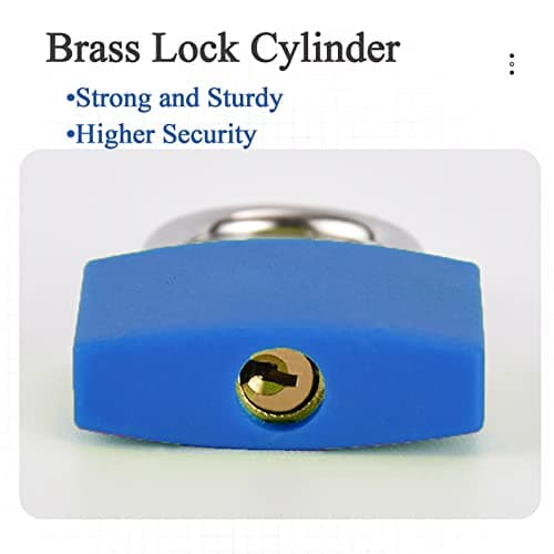 2 Pieces Luggage Locks with Keys,Small Suitcase Padlocks,with Key Small Padlock Luggage Lock,for Travel School Gym(Blue and Black) — view 4