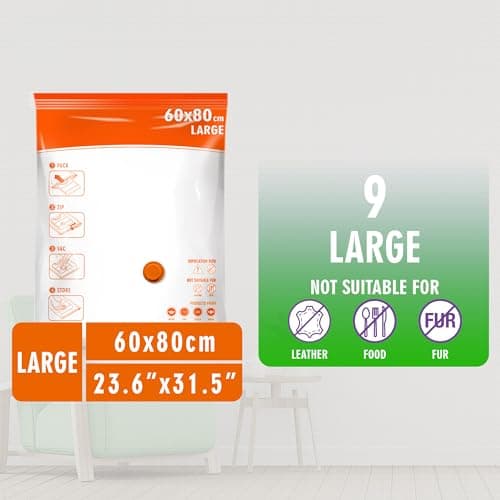 STORAGE MASTER Space Saver Bags for Travel and Home Reusable Vacuum Storage Bags Save 80% More Storage Space Work with Vacuum Cleaner (9 Large, No Pump Included) — view 2