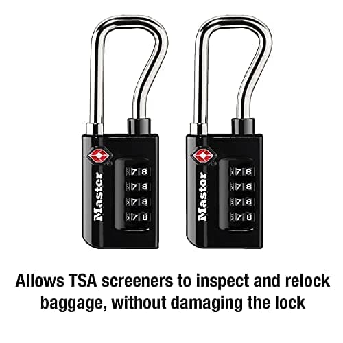 Master Lock 4696T, TSA Approved Luggage Lock, Pack of 2, Black, 2 Pack, Set Your Own Combination — view 4