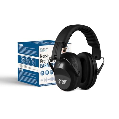 Serene Stock Kids Ear Defenders - 26db SNR Ear Defenders - Sound Blocking Earmuffs Autism - Noise Cancelling Headphones Toddlers (Black)