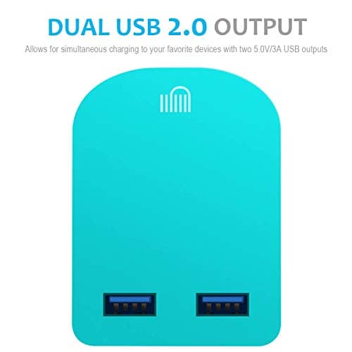 Foldable Charger 3A / 15W USB-A Ports Compact Travel Charger Compatible For iiPhone Samsung Tab HTC Windows Phone Tablet Nokia Motorola Sony Kindle One Plus etc (Green) — view 2