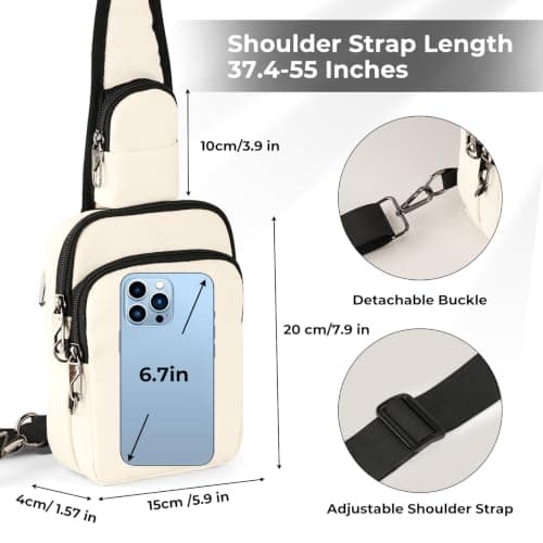 BROADREAM Anti-theft Shoulder Bag - Sling Chest Crossbody Bag Chest Bag Men Waterproof Shoulder Bag with Zip Lock RFID Blocking, Small Handbag for Men Women — view 4