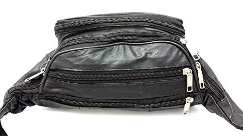 ODS:UK® Real Leather Bum Waist Bag Travel Holiday Money Belt Pouch Black Change BUMBAG — view 5