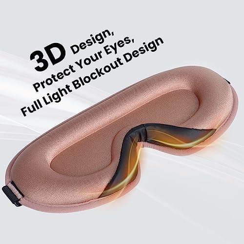 SUSNUAN Sleep Eye Mask, 3D Contoured Mask Light Blocking for Women and Men, Soft Comfortable Night Blinder, Suitable Travel, Lunch Breaks, Sleeping, Meditation (Pink), Pack of 1 — view 3