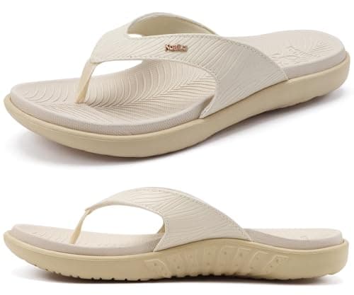 KuaiLu Womens Arch Support Flip Flops Yoga Mat Cushioned Orthopedic Sandals