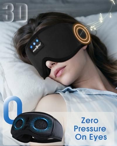 MUSICOZY Sleep Mask Headphones 100% Blackout 3D Sleep Headphones — view 3