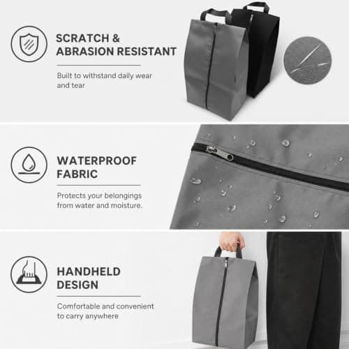 6 PcsShoe Bags for Travel Shoe Bags for Storage, Portable Shoe Storage Bagset, Waterproof Oxford Fabric Zippered Shoes Bag Set with Handle for Trainers Sneaker Gym Travel(15.47 x 7.48 x 5.9) — view 3