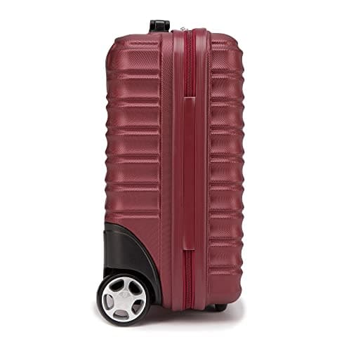 WITTCHEN Travel Suitcase Carry-On Cabin Luggage Hardshell Made of ABS with 4 Spinner Wheels Combination Lock Telescopic Handle Groove Line Size Small Suitcase Burgundy — view 4
