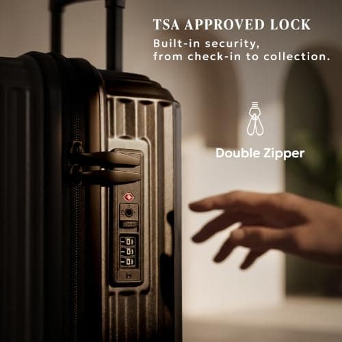 LUGG AirGlide 24 Inch Lightweight Travel Suitcase - Hard Shell Polycarbonate Protection, TSA Approved Lock, Scratch & Water Resistant, Smooth 360° Spinner Wheels & Detachable Interior (66x45.5x27cm) — view 6