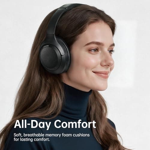 EKSA P300 Hybrid Active Noise Cancelling Headphones for Travel Office Home — view 6