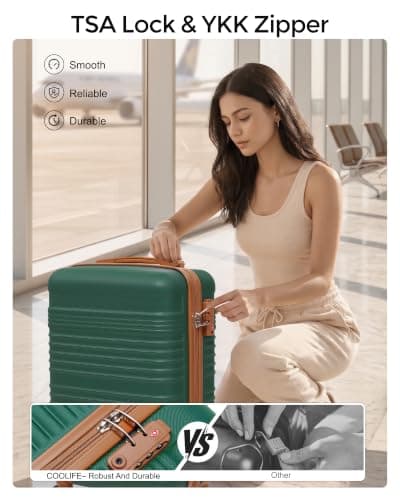COOLIFE 55×40×20 Cabin Suitcase + 40x30x20cm Ryanair Cabin Bag EasyJet Set — view 4