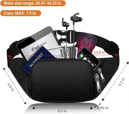 JAUSFETS 3 Pockets Bumbags Waterproof Large Capacity Waist Pack — view 2
