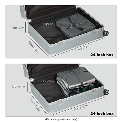 ELEZAY Hanging Packing Cubes Portable Closet Shelves Travel Collapsible Compression Garment Organisers for Carry-on Luggage Suitcase with Breathable Perforated Material Large_11.8 * 11.8 * 24 in, Grey — view 4