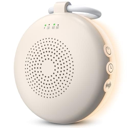 eSynic Portable Baby White Noise Machine with Carry Loop,Timer,Memory&Light
